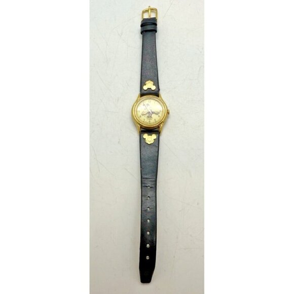 Vtg Lorus Disney World Minnie Mouse Quartz Watch V515-6080 Rotating Hands Black